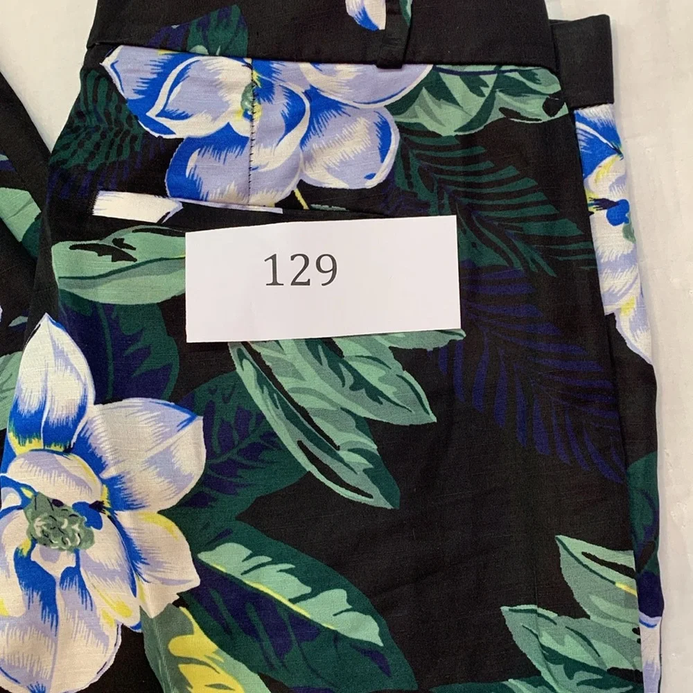 Banana Republic Avery Linen-Blend‎ Floral Ankle Pants Size 6
